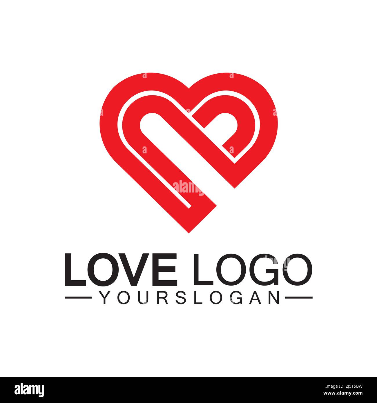 Love logo design vector,geometric hearth logo vector, linear love vector logo concept,Heart shape logo design-Vector Stock Vector