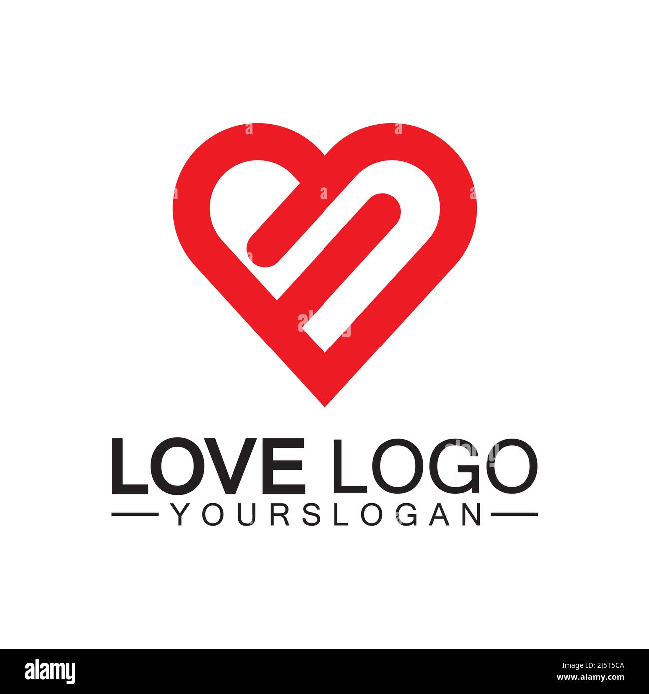 Love logo design vector,geometric hearth logo vector, linear love vector logo concept,Heart shape logo design-Vector Stock Vector