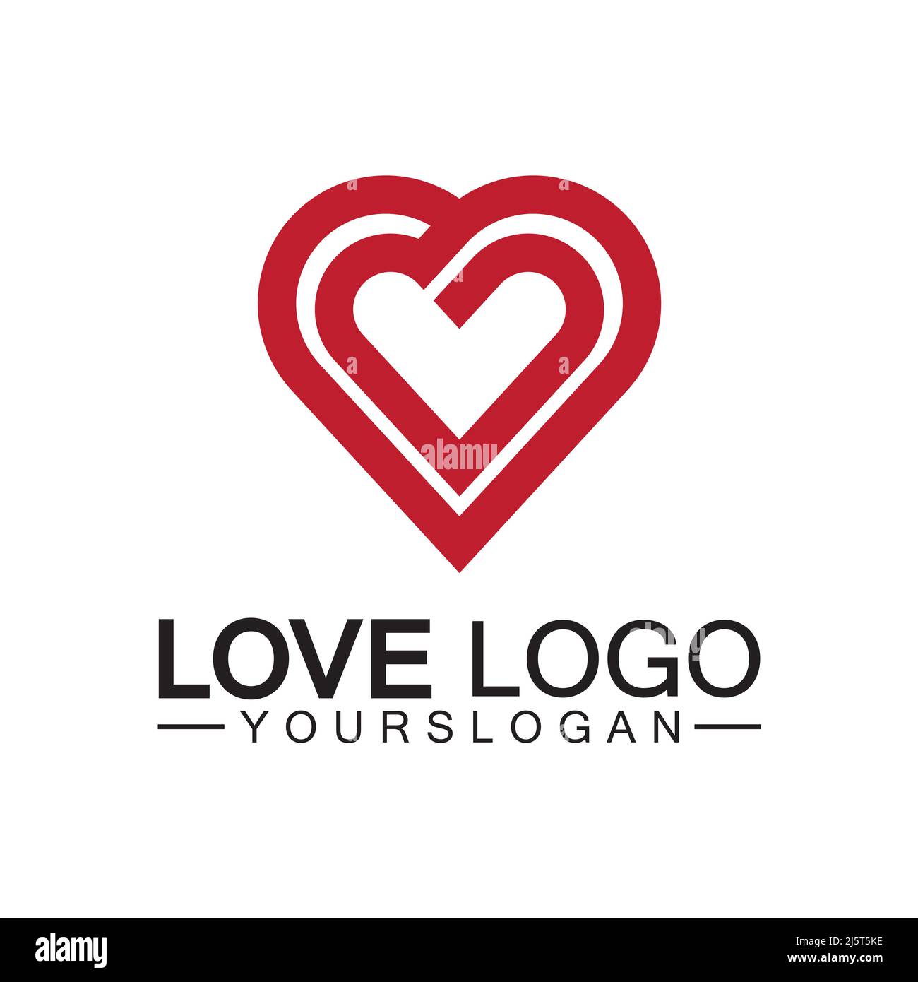 Love logo design vector,geometric hearth logo vector, linear love vector logo concept,Heart shape logo design-Vector Stock Vector
