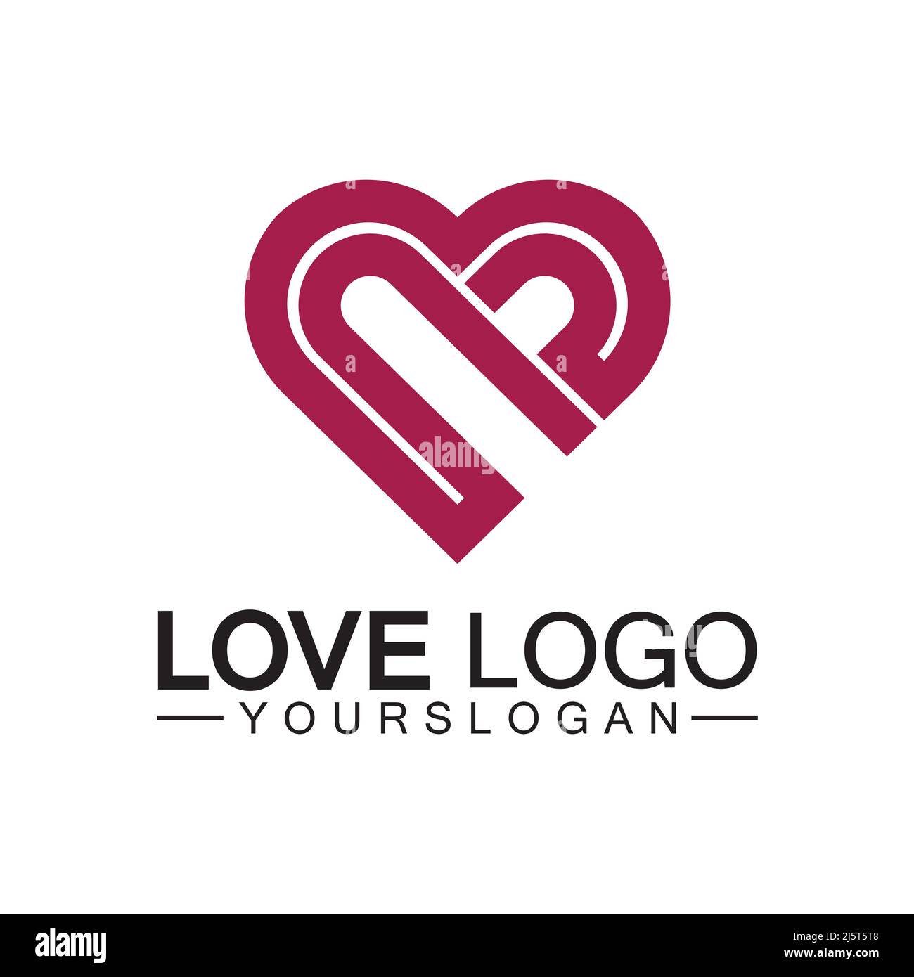 Love logo design vector,geometric hearth logo vector, linear love vector logo concept,Heart shape logo design-Vector Stock Vector