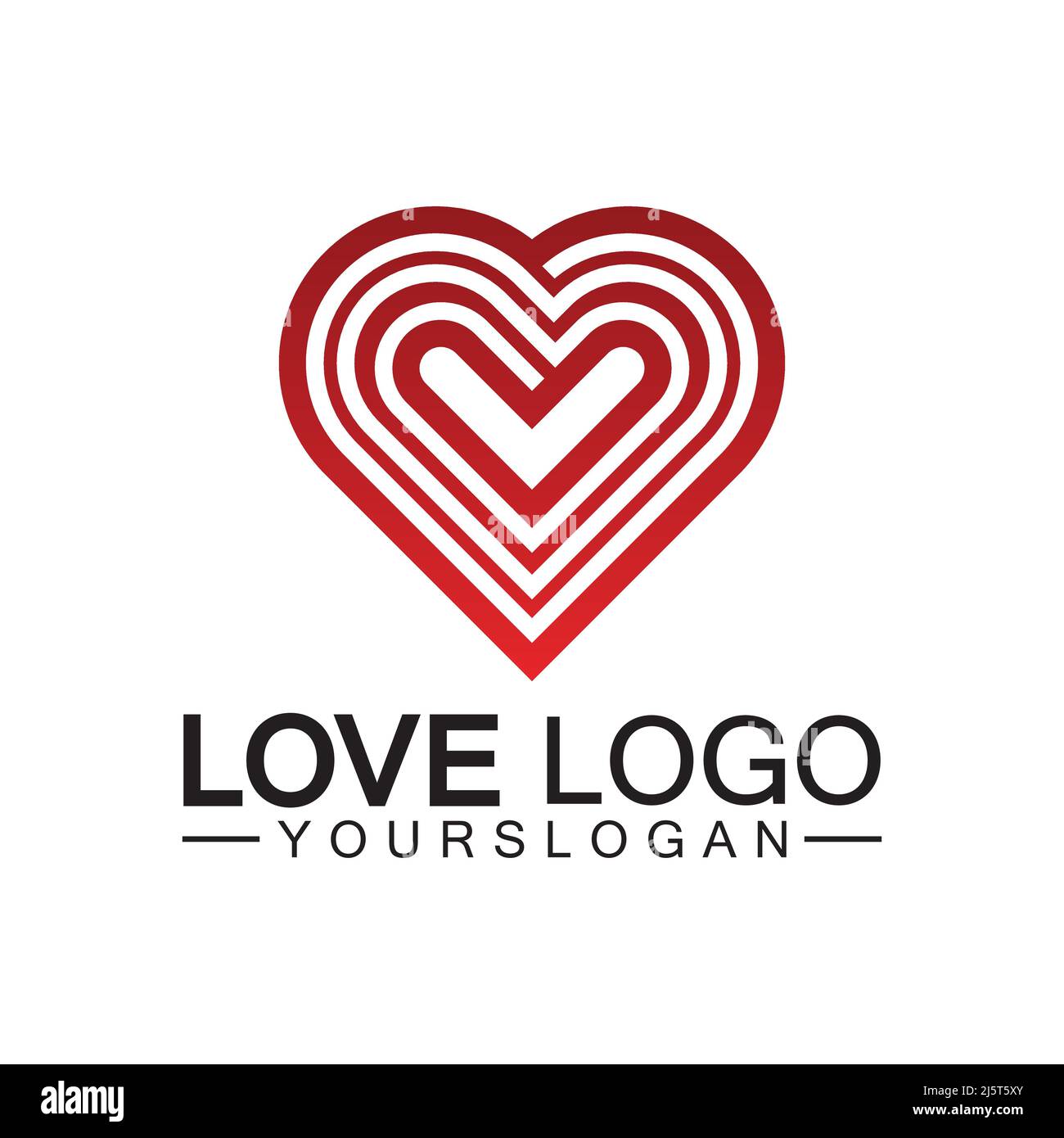 Love logo design,Heart shape logo design Vector Stock Vector Image