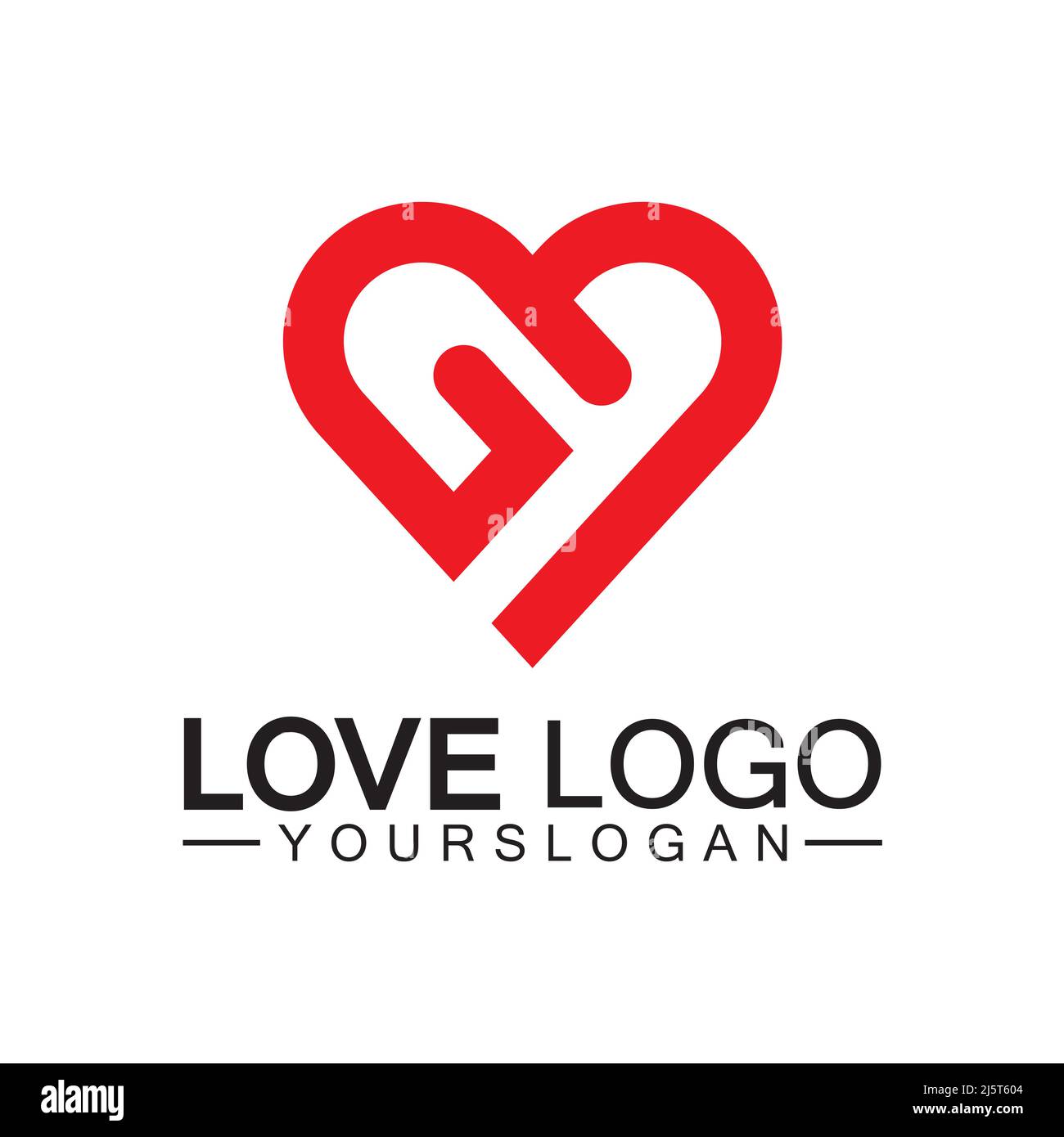 Love logo design vector,geometric hearth logo vector, linear love vector logo concept,Heart shape logo design-Vector Stock Vector