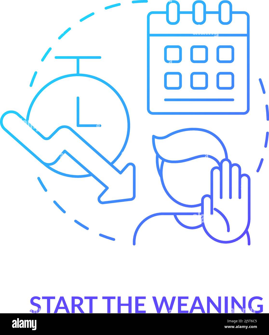 Start weaning blue gradient concept icon Stock Vector Image & Art - Alamy