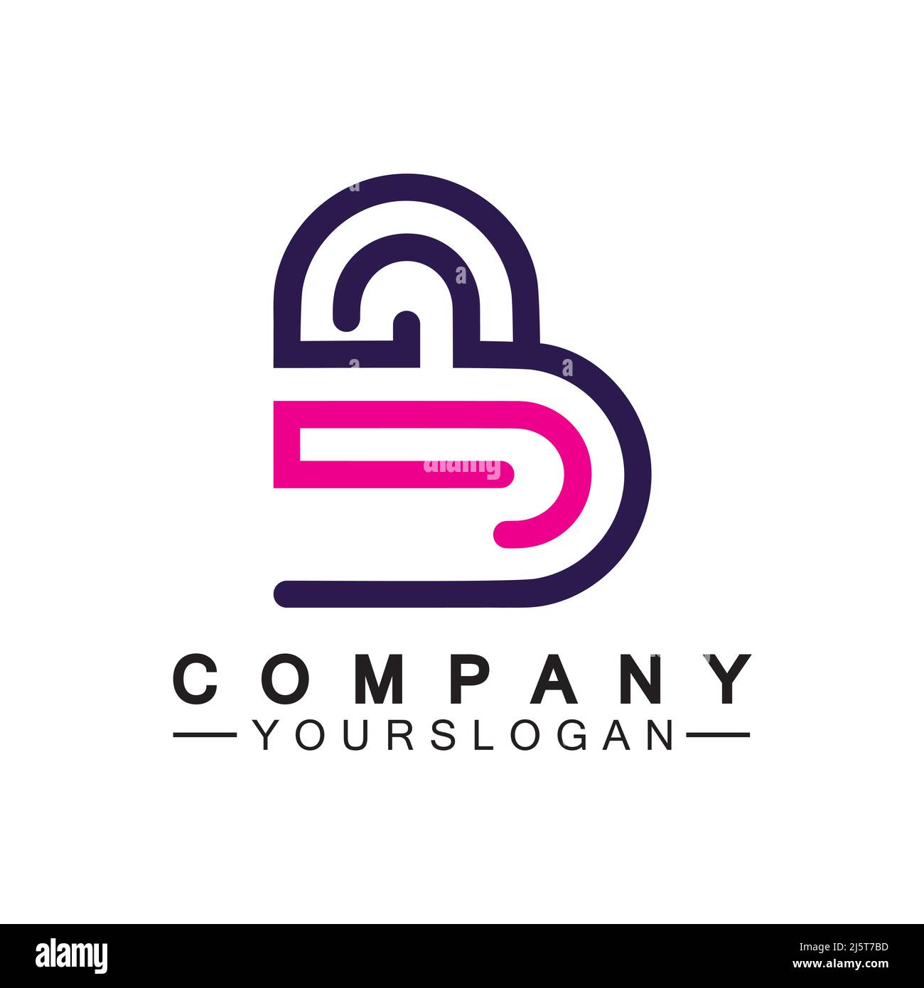 Initial letter B love heart logo design Stock Vector