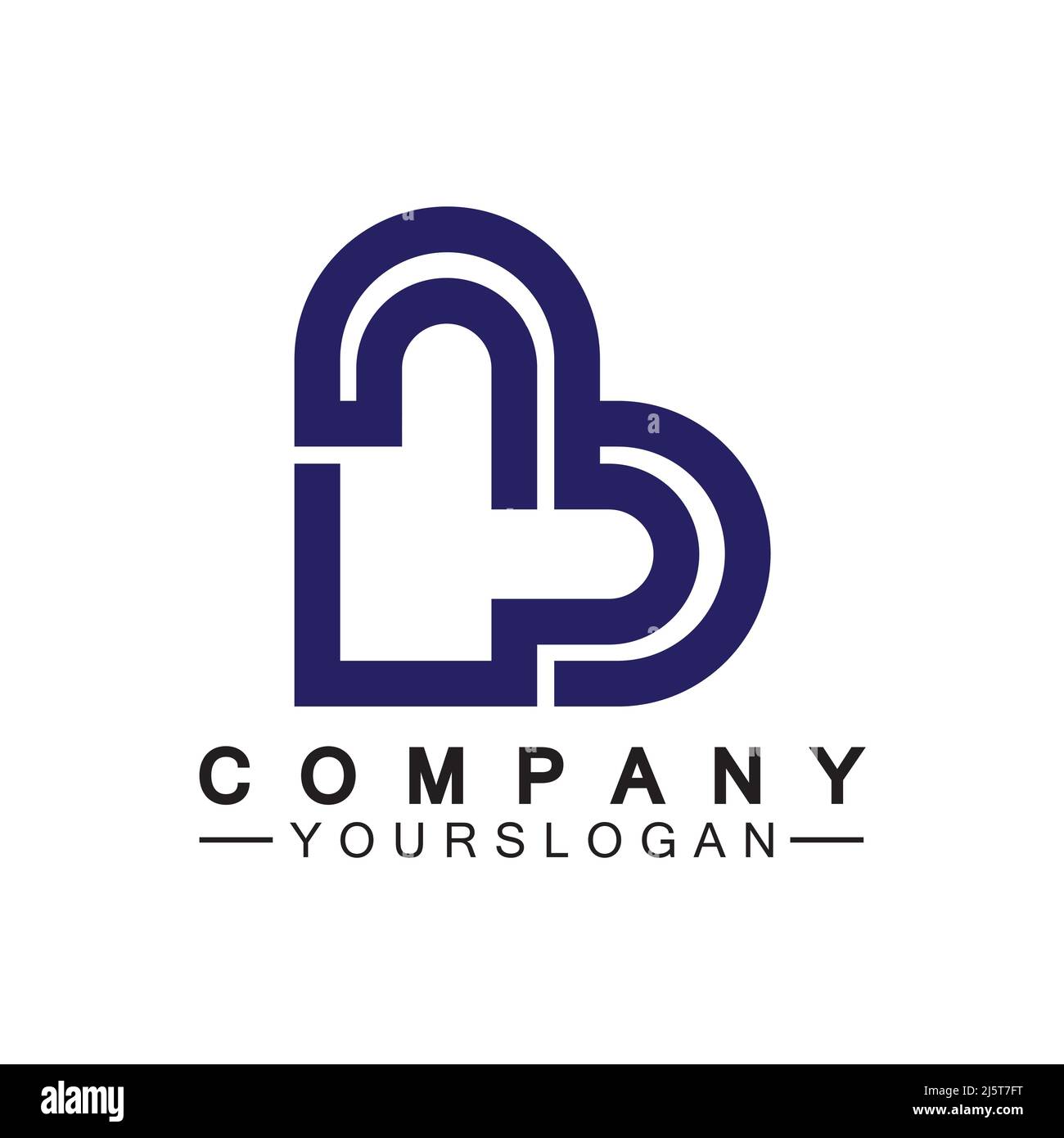 Initial letter B love heart logo design Stock Vector