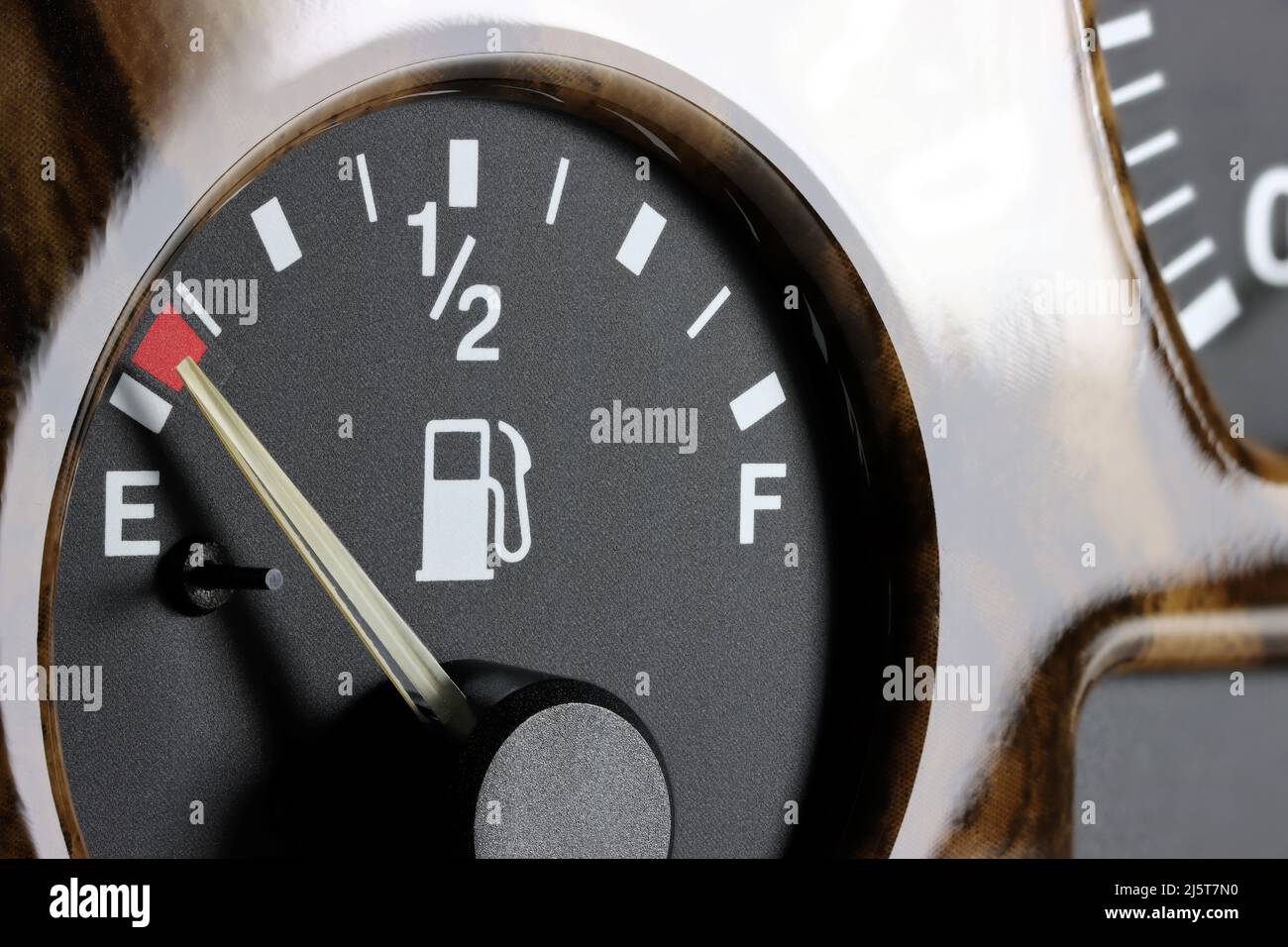 fuel gauge in car dashboard empty Stock Photo Alamy