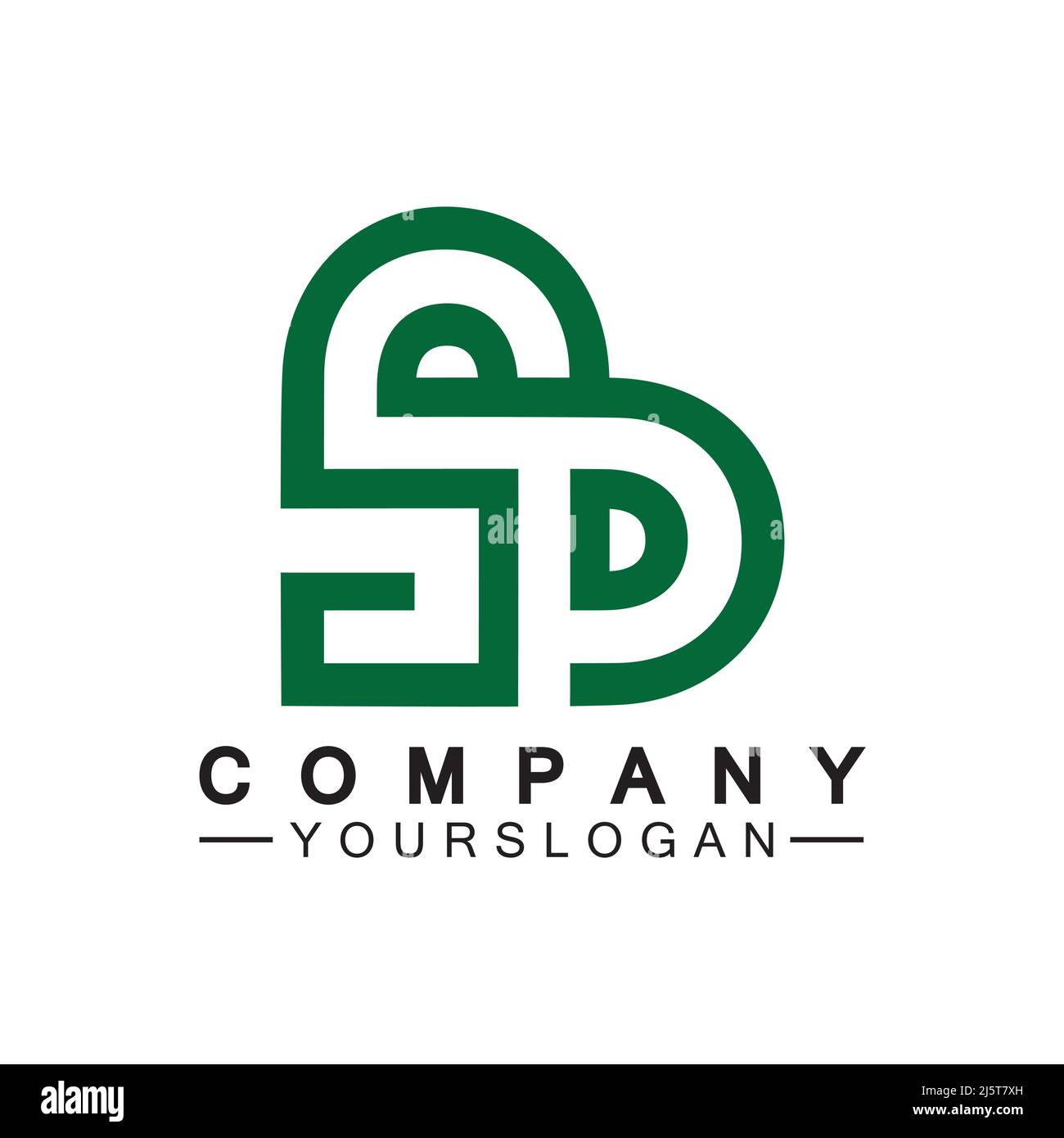Initial letter B love heart logo design Stock Vector