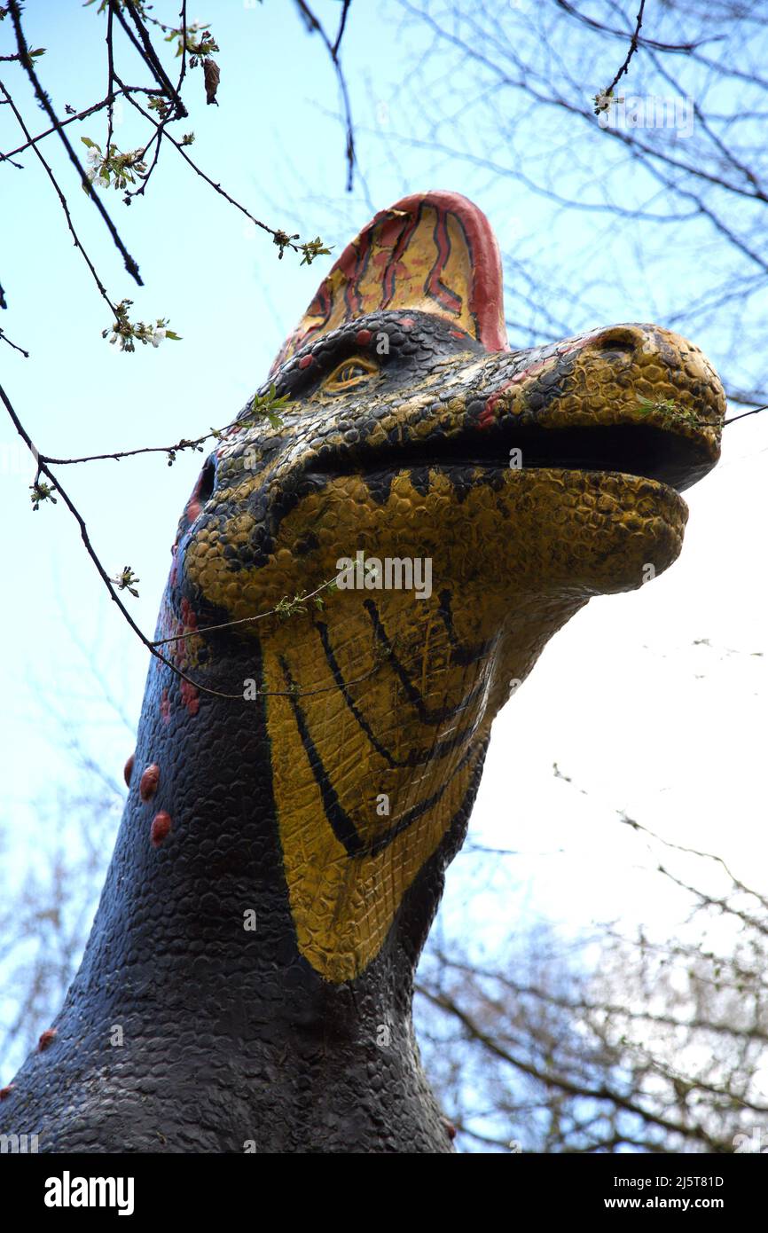 The dinosaur trail at Knebworth House, Hertfordshire, England. Stock Photo