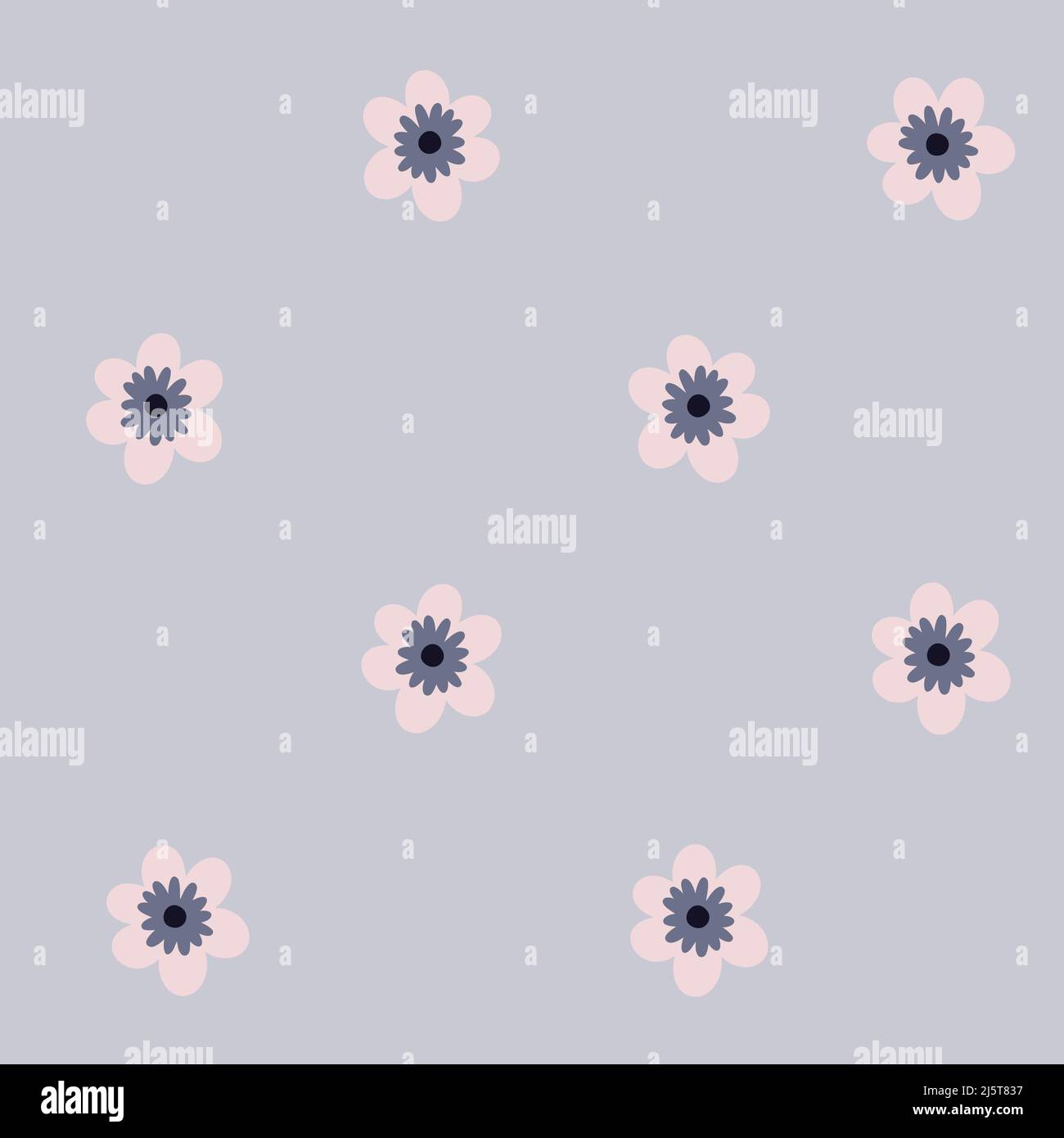 Flower pastel pattern blue Stock Vector