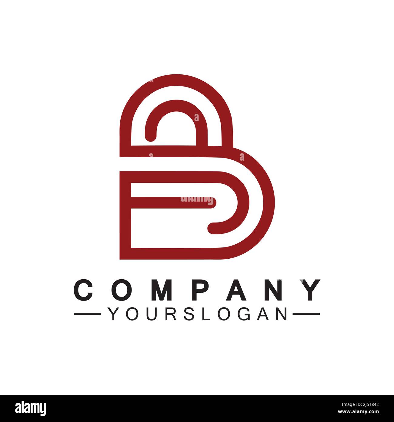 Initial letter B love heart logo design Stock Vector