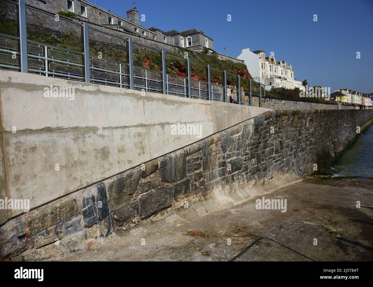 Part of the new seawall at Coastguard Cottages, Dawlish, South Devon ...