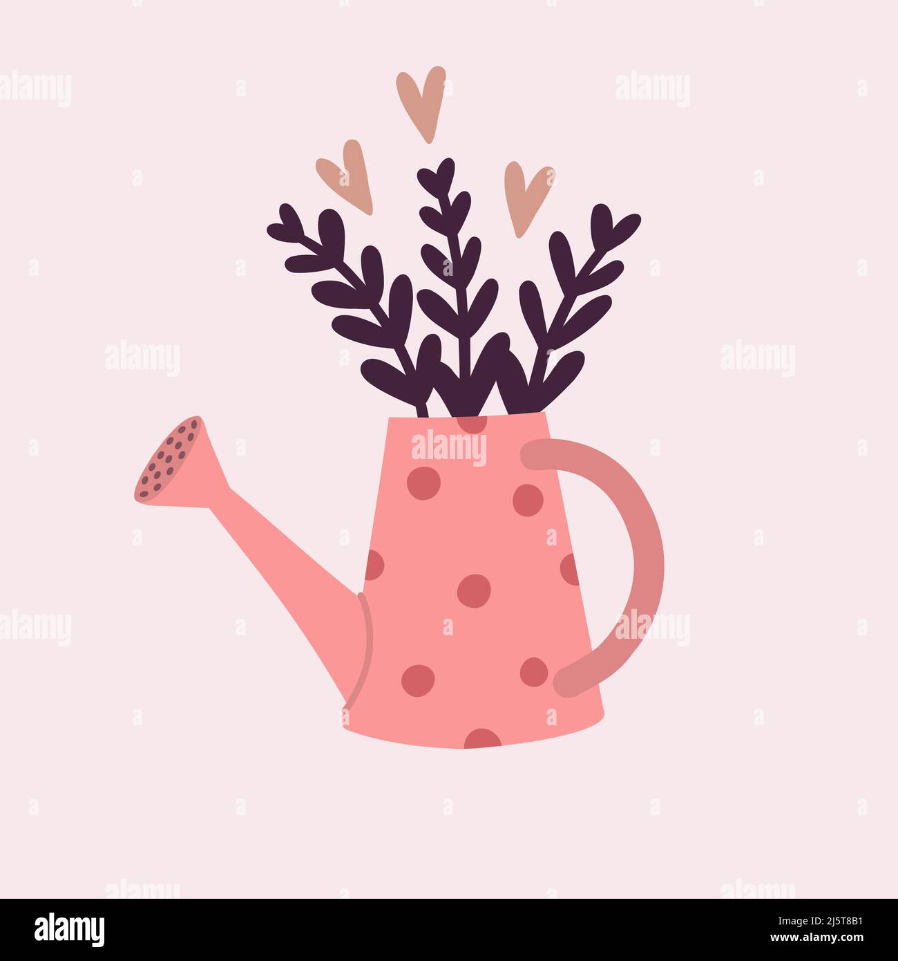 Watering can with flowers Stock Vector Images - Alamy