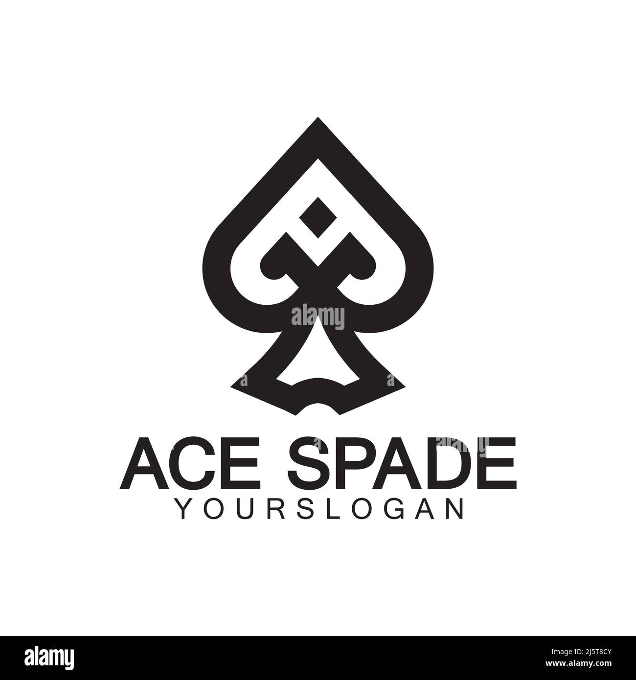 Ace of Spades icon logo design. Flat related icon for web and mobile