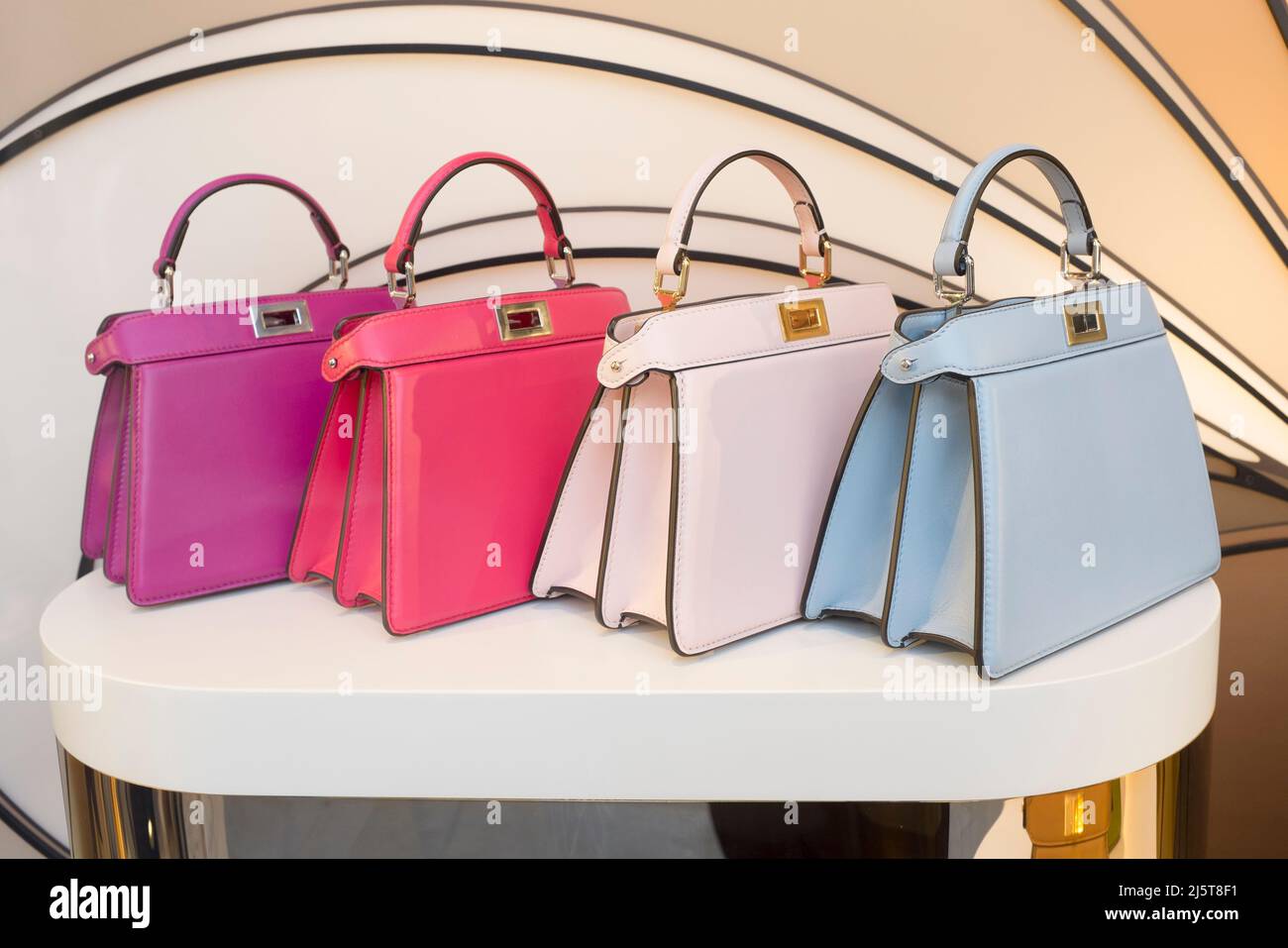Fendi Handbags in Shop Window in Rome Italy Stock Photo