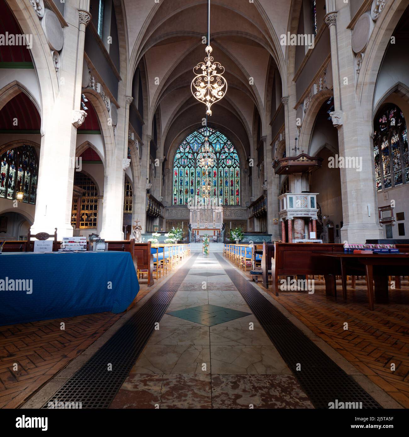 London, Greater London, England, April 16 2022: Interior of the Holy Trinity Church on Sloane Street near Sloane Square in Chelsea. Stock Photo