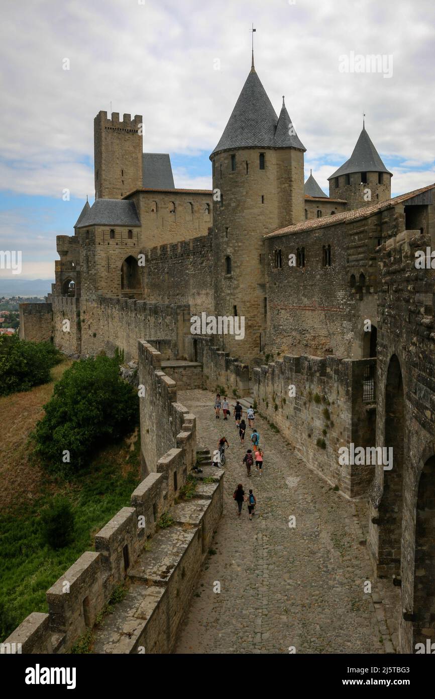 Views From The Historical Fortified City Of Carcassonne France Stock views-from-the-historical-fortified-city-of-carcassonne-france-stock
