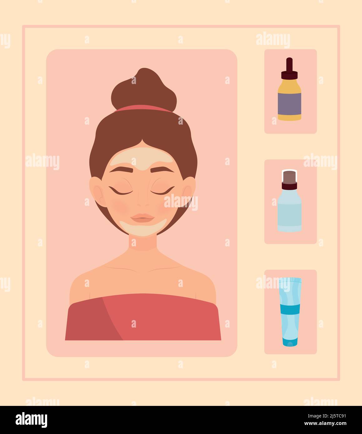 set of skin care woman Stock Vector Image & Art - Alamy