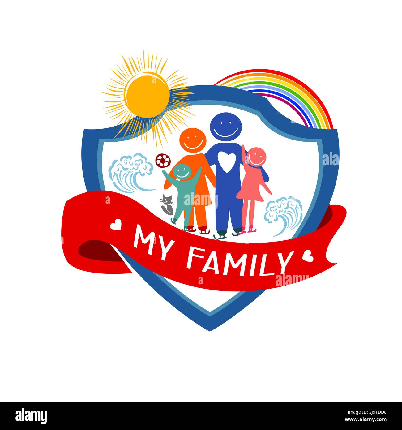 Family - template logo design. Vector illustration sign. Family emblem  Stock Vector Image & Art - Alamy