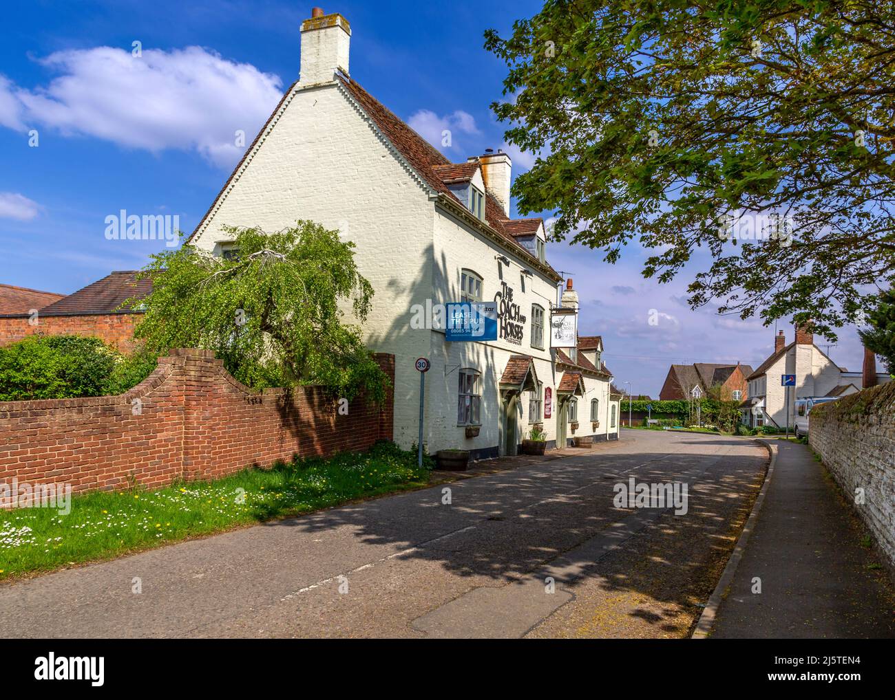 Street view in Harvington, Evesham, Worcestershire, England Stock Photo