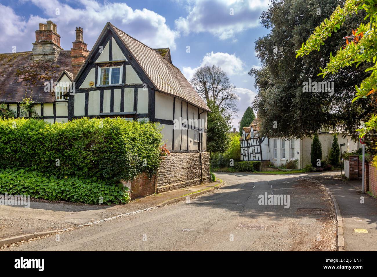 Street view in Harvington, Evesham, Worcestershire, England Stock Photo
