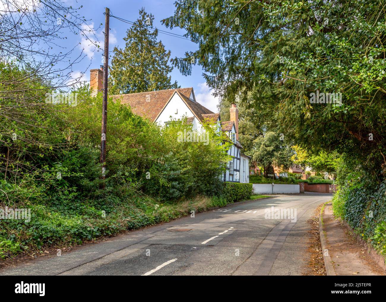 Street view in Harvington, Evesham, Worcestershire, England Stock Photo