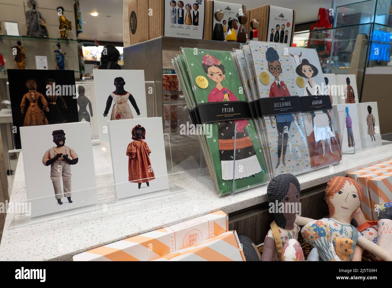 The Gift shop at The New York Historical Society & Library has varied products on display, NYC