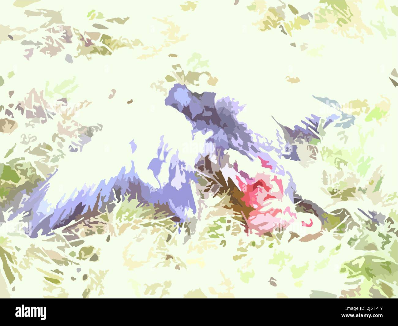 Bird and grass - abstract background. Spring scene with dead dove amid