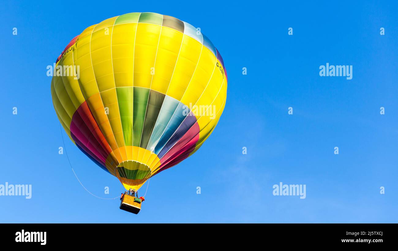 Hot air balloon up in the sky Stock Photo Alamy