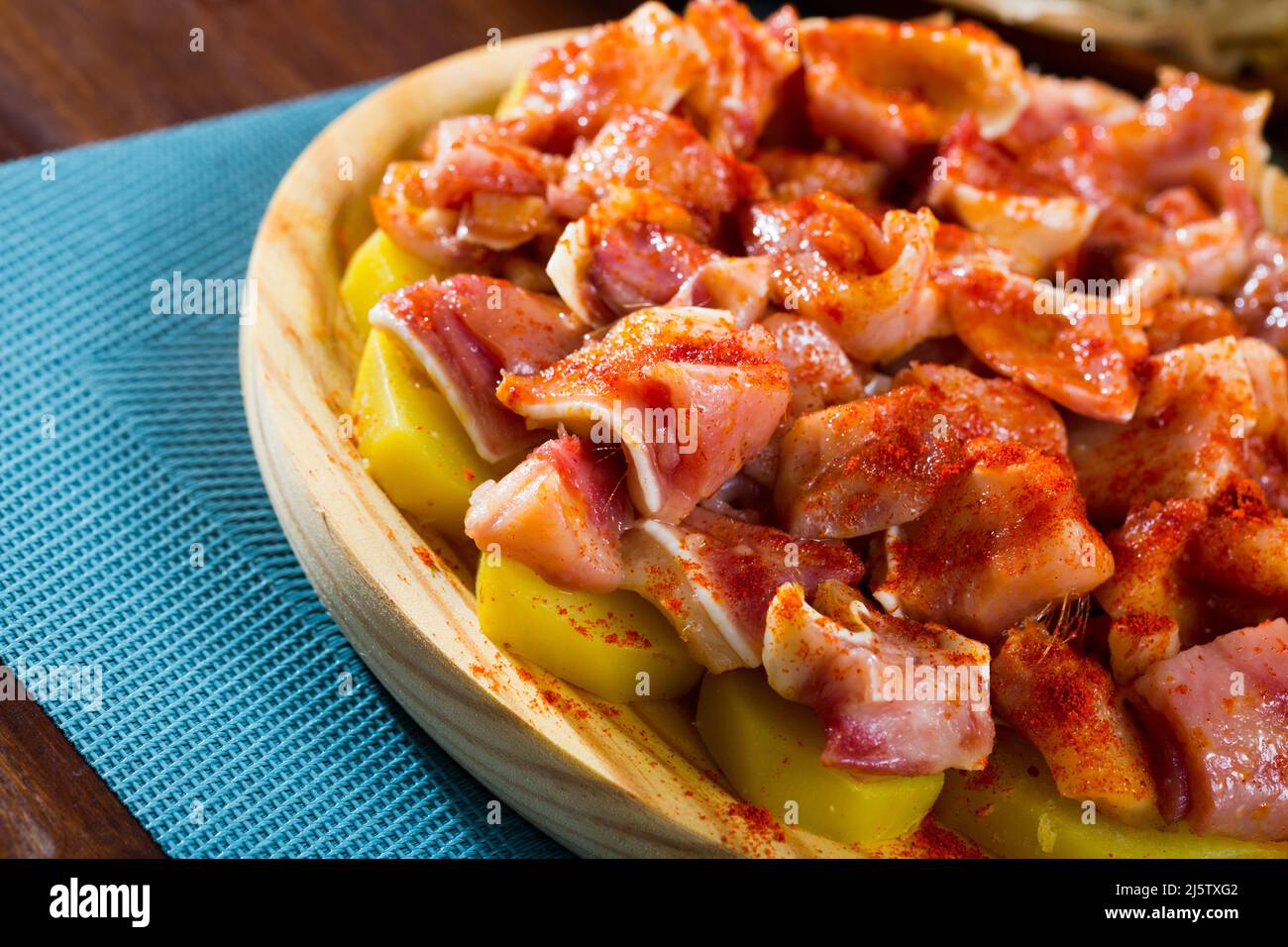 Spanish dish roasted pig ears Stock Photo Alamy
