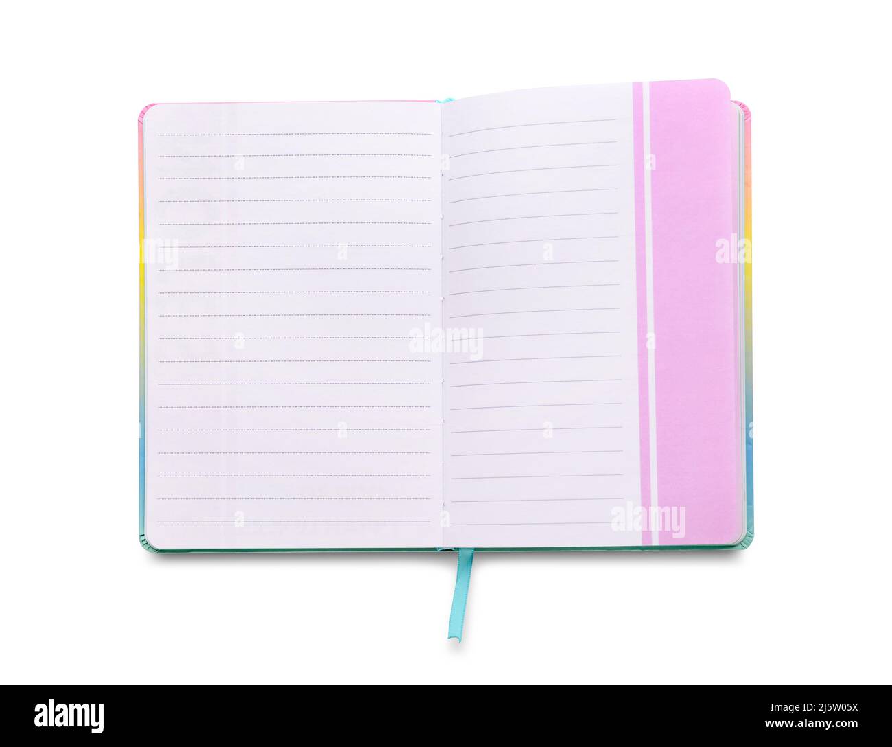 Blank open notebook on white background stock photo alamy