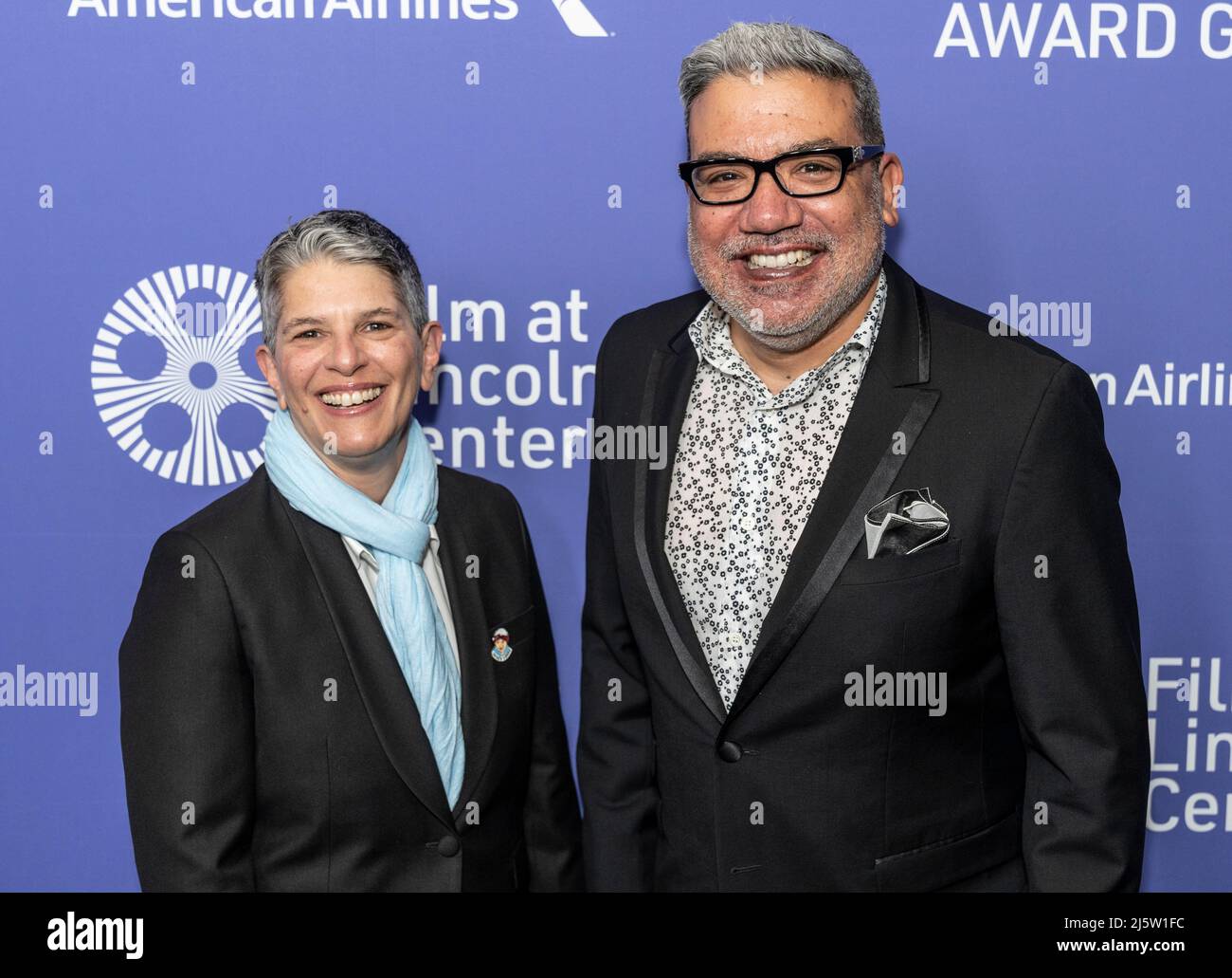 New York, NY - April 25, 2022: Lesli Klainberg and Eugene Hernandez attend 47th Chaplin Award Gala at Alice Tully Hall Stock Photo