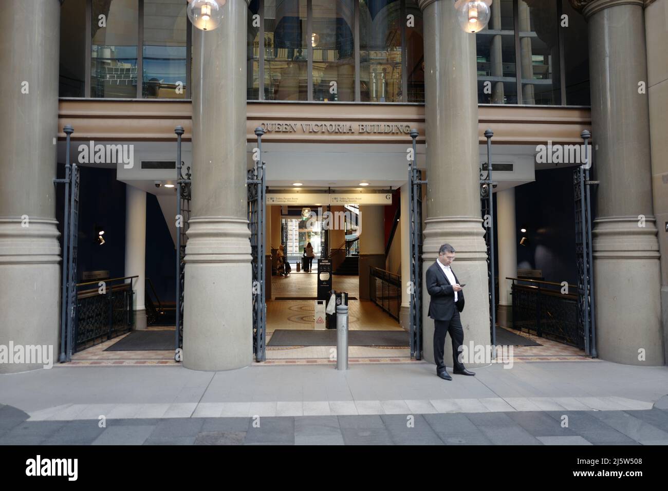Entrance to Queen Victoria Building in Sydney Stock Photo