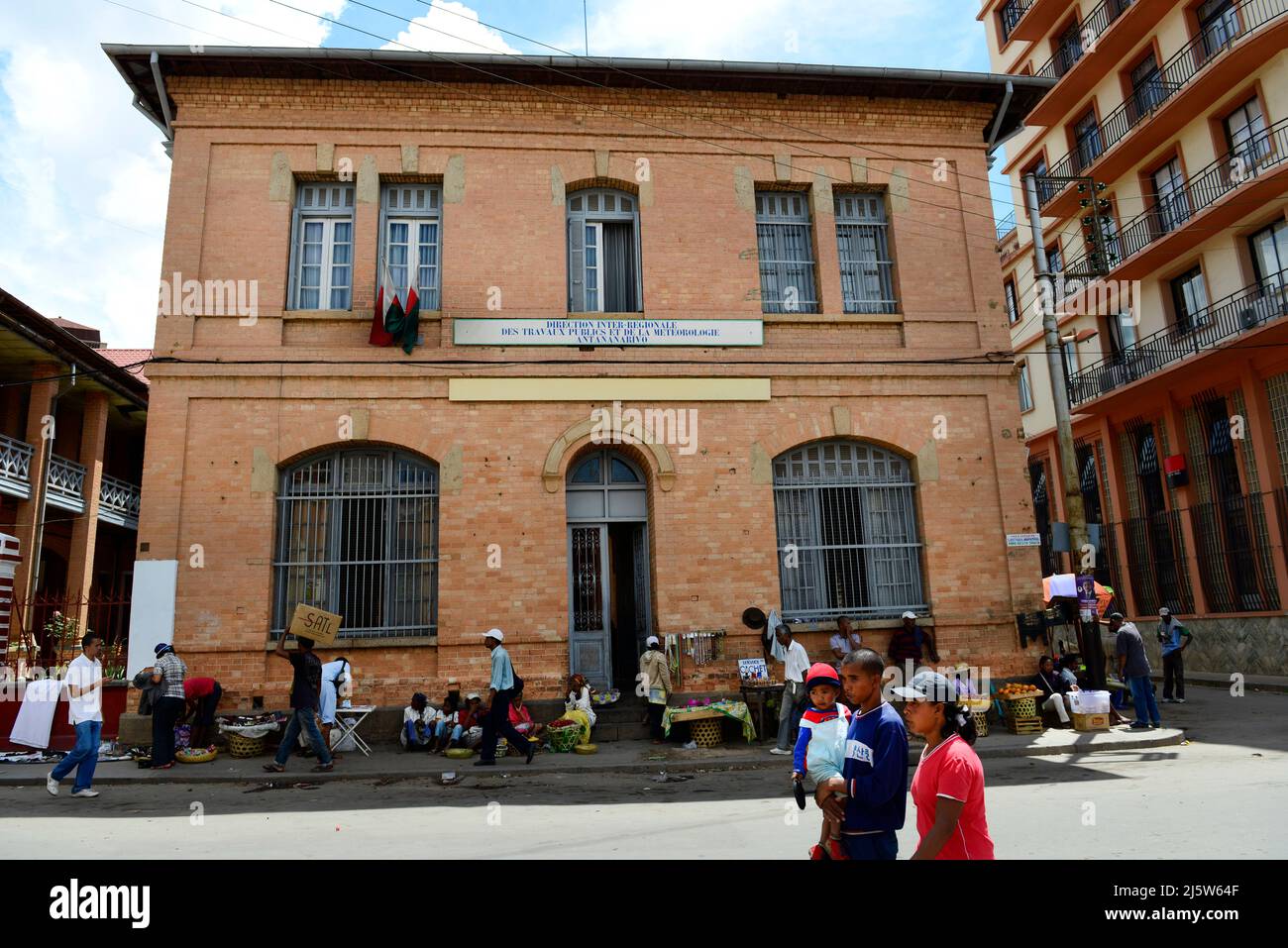 Beautiful old French colonial buildings in the center of Antananarivo, Madagascar. Stock Photo