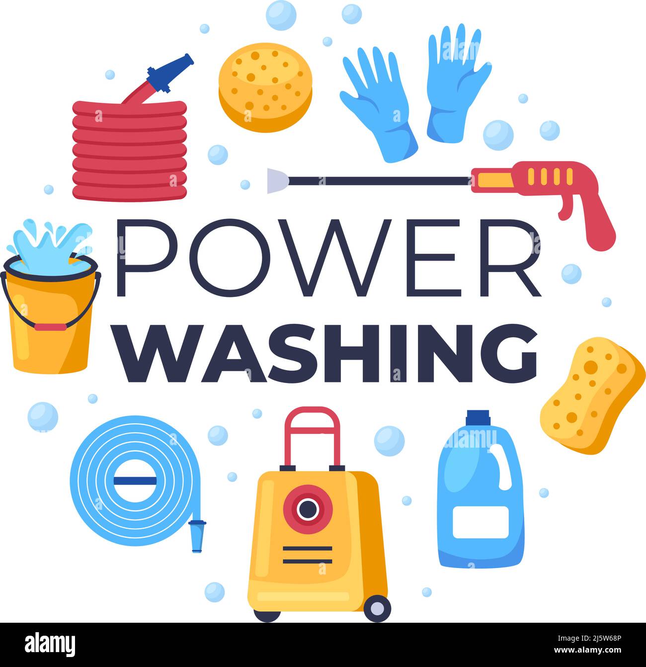 Power Washing Machine Cleaner with Various Cleaning Tools and Outside