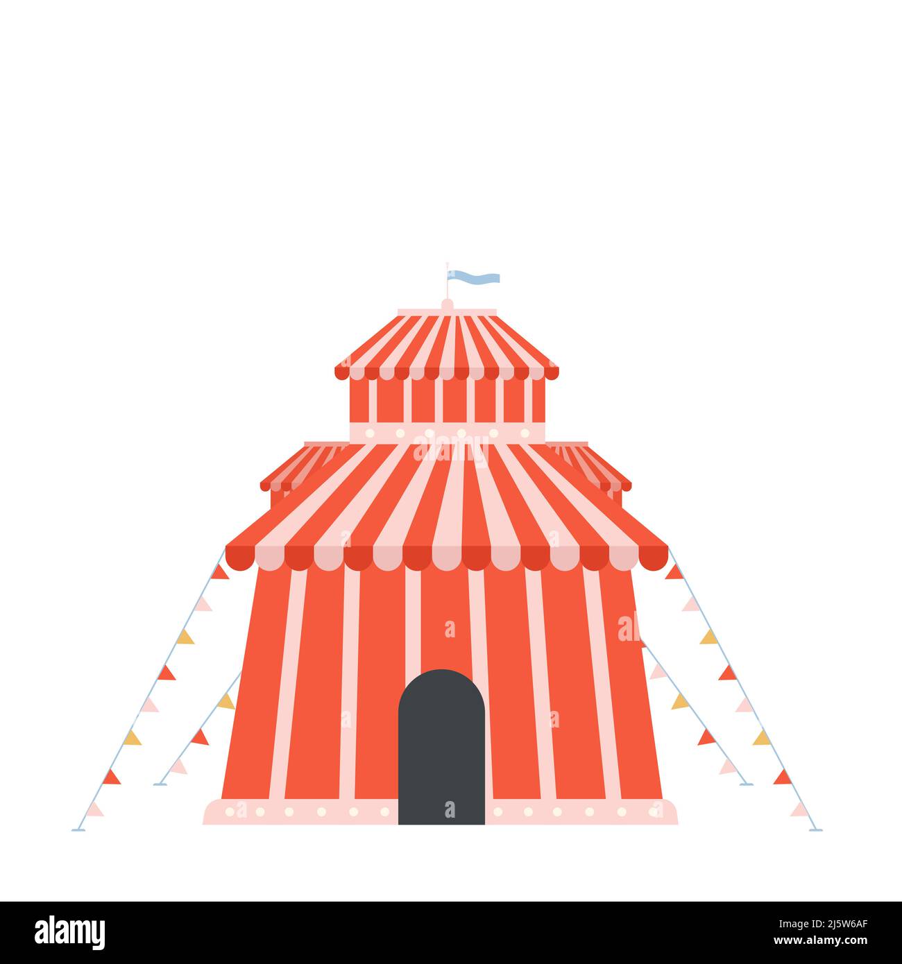 Entertainment amusement circus tent. Magical wizard festival event arena vector illustration Stock Vector