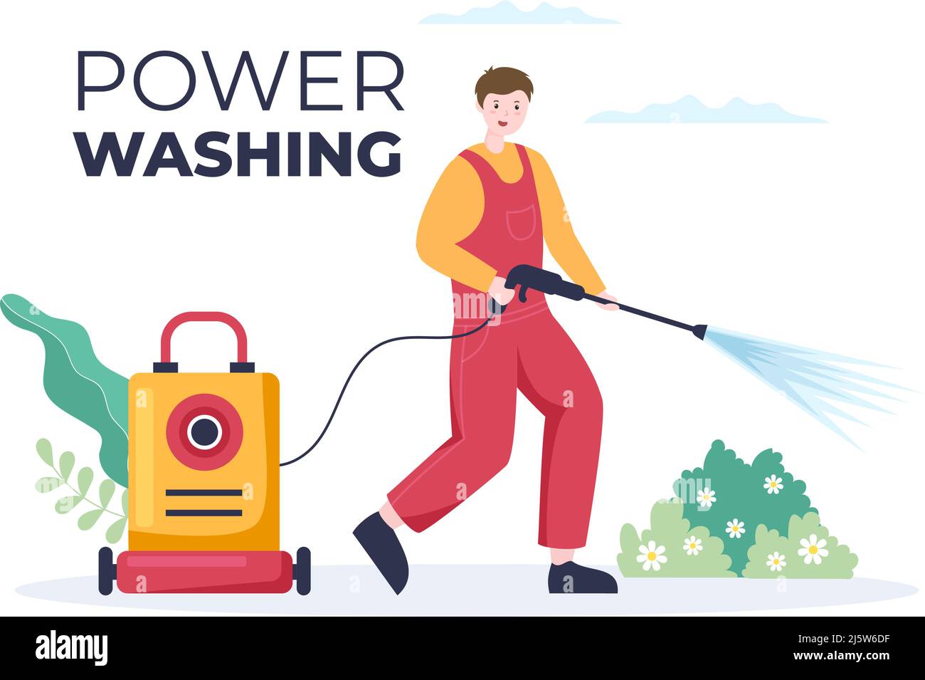 Power Washing Machine Cleaner with Various Cleaning Tools and Outside