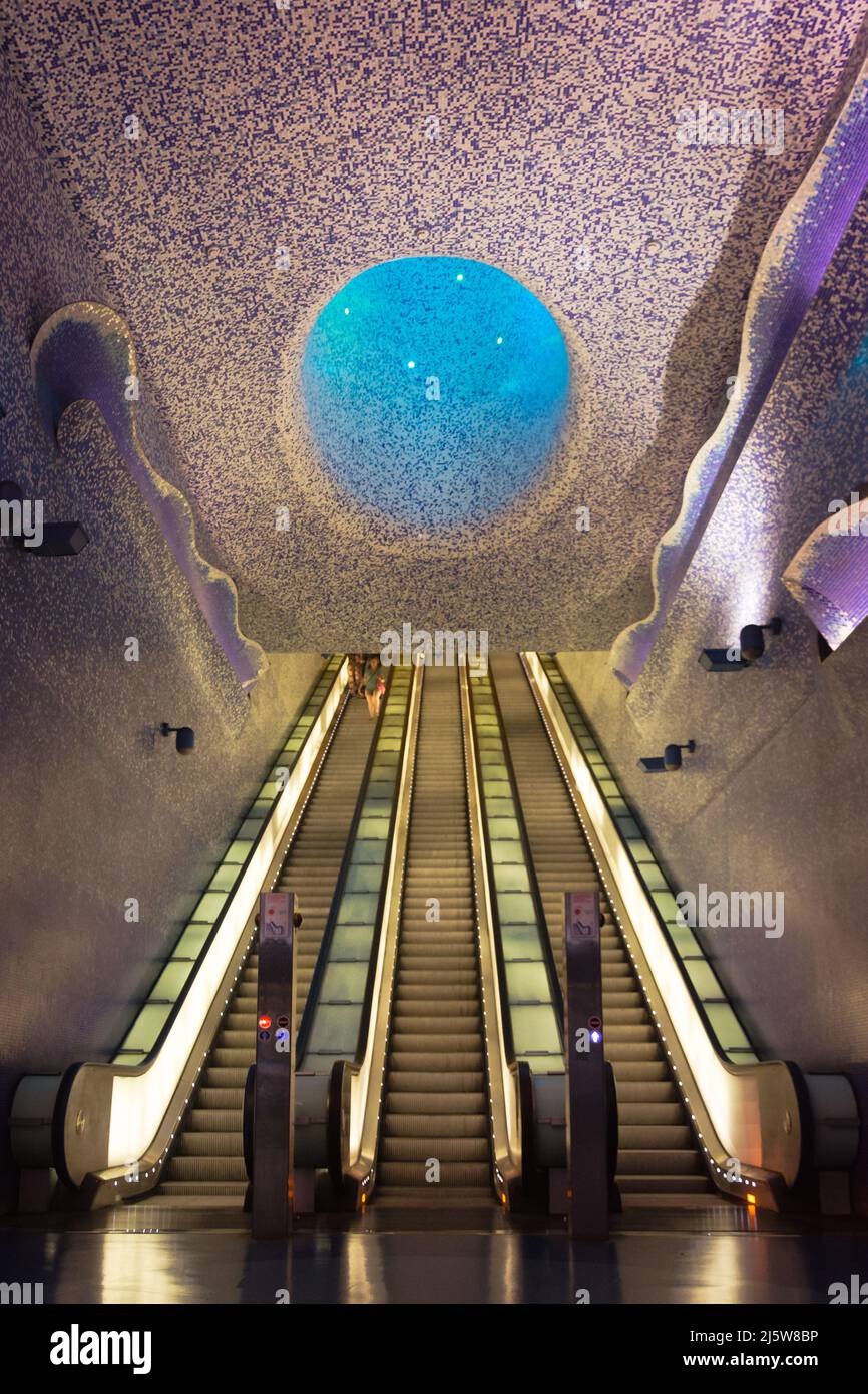 Naples, Campania, Italy, Interior of the Toledo Line 1 metro station ...