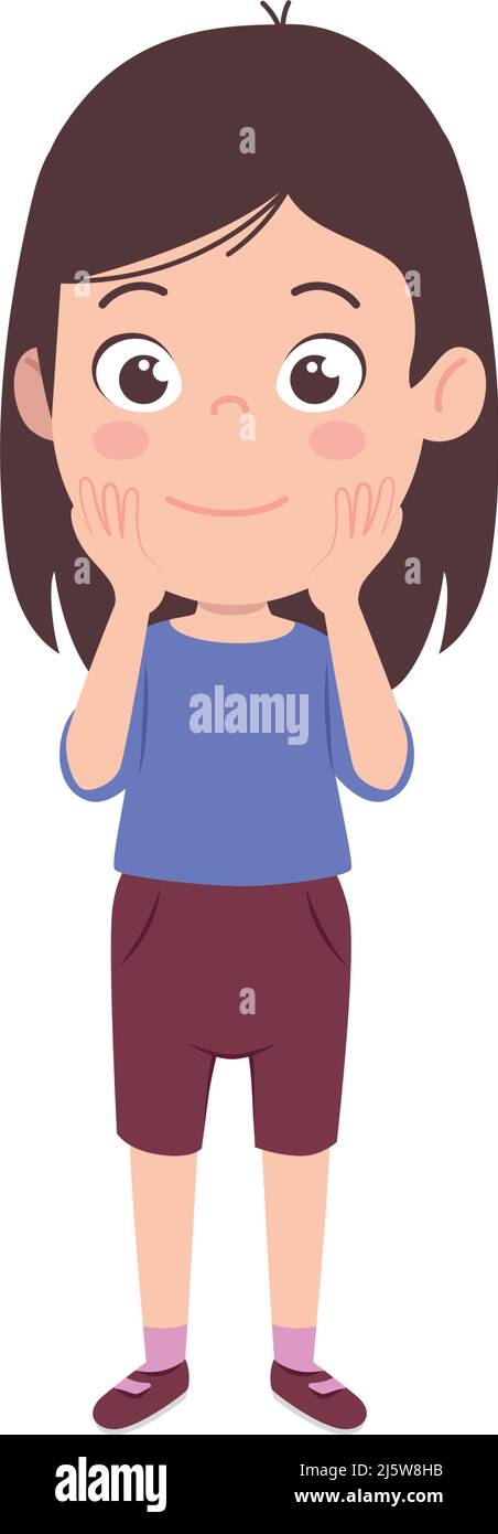 happy little girl cute Stock Vector Image & Art - Alamy