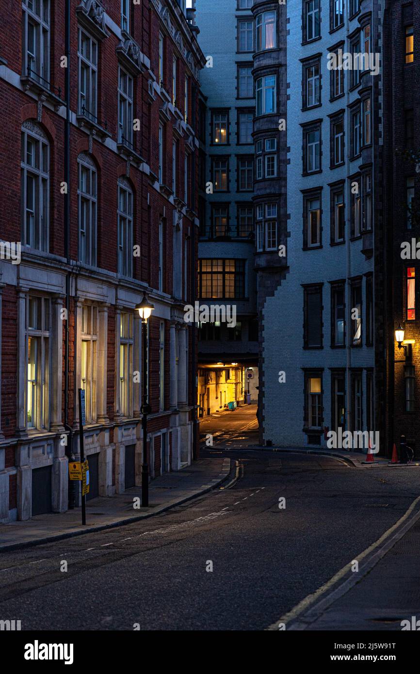Savoy Hill street at dawn, London, England, UK. Stock Photo