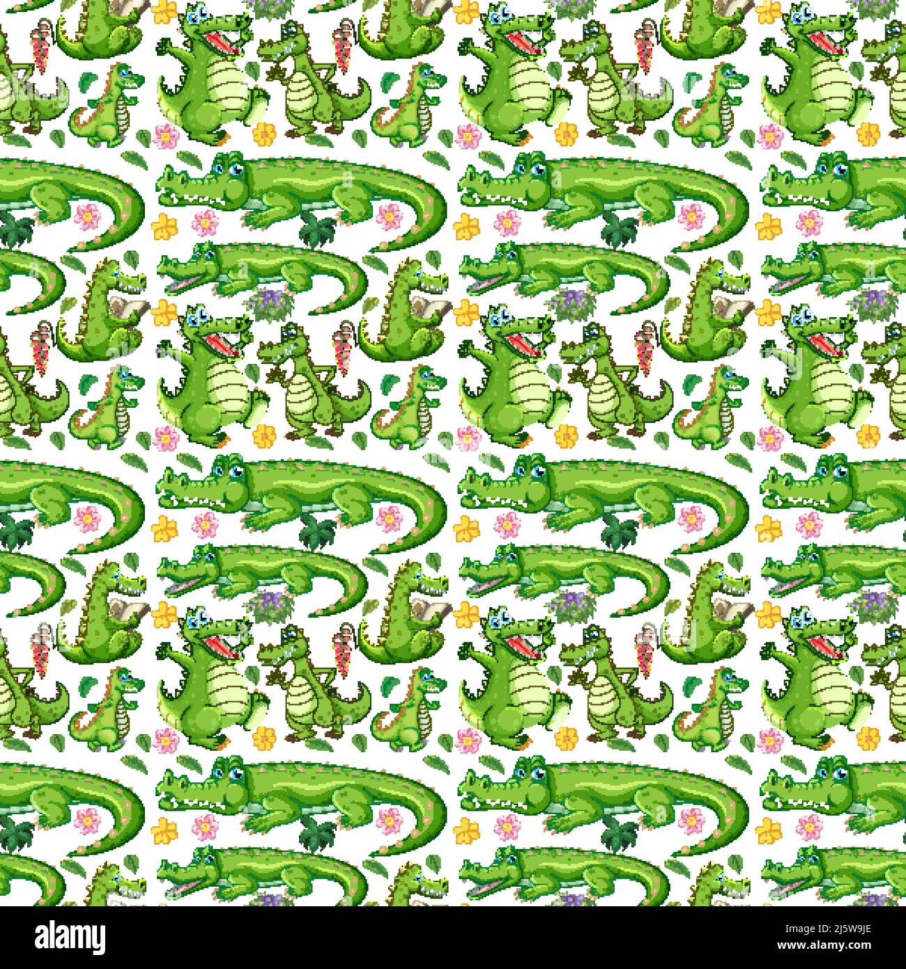 Cute animals cartoon seamless background illustration Stock Vector ...