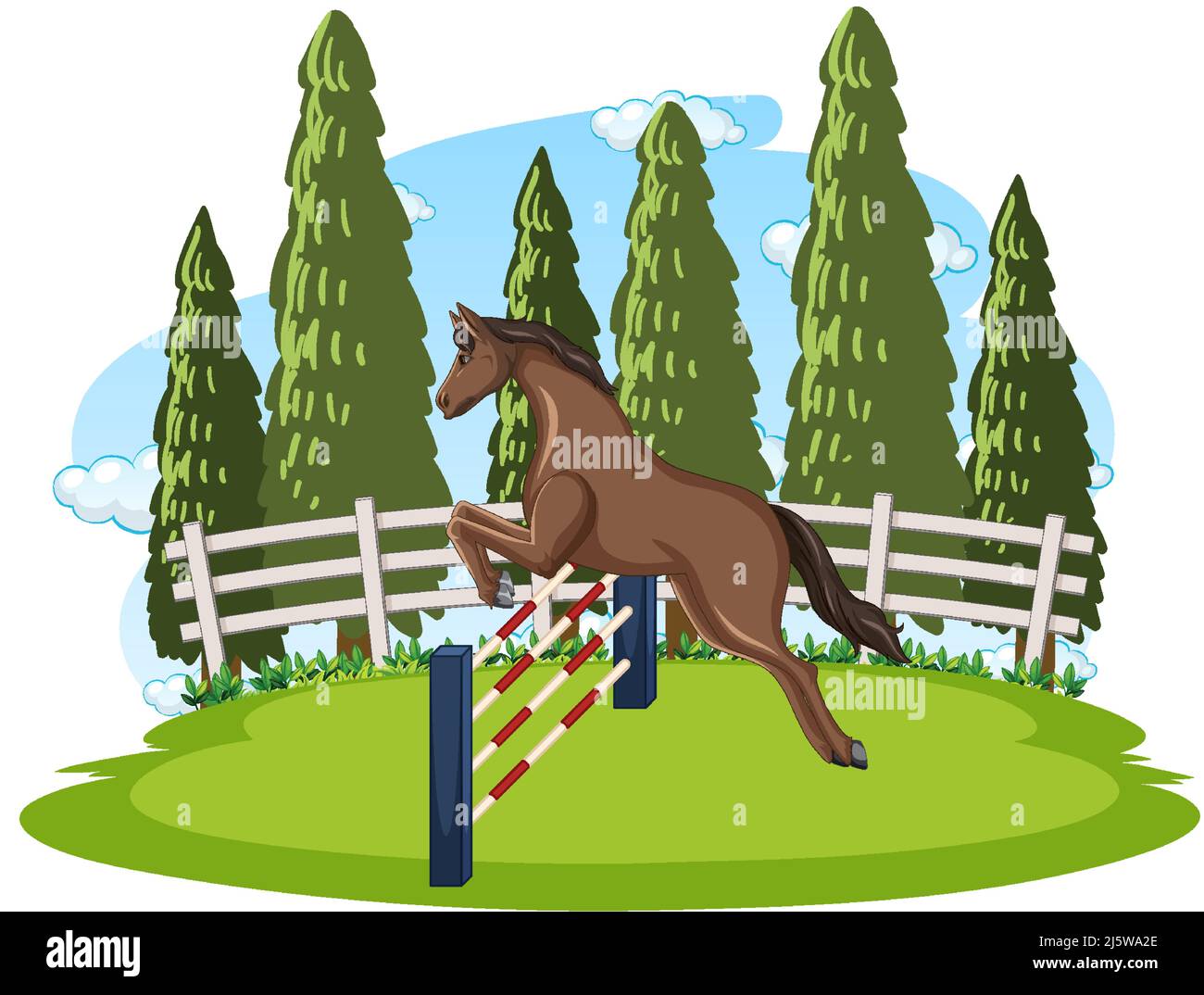 Equestrian sport with man on horseback illustration Stock Vector Image ...
