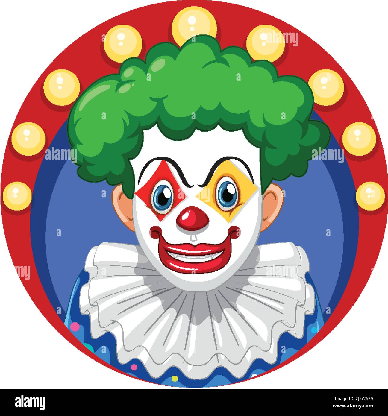 Cartoon clown with red nose illustration Stock Vector Image & Art - Alamy
