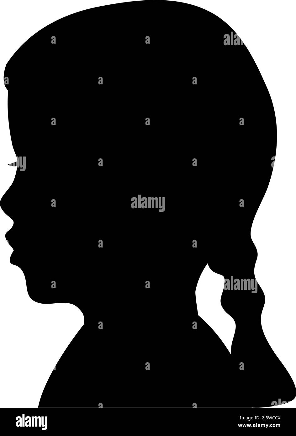 little girl silhouette profile Stock Vector Image &amp; Art - Alamy