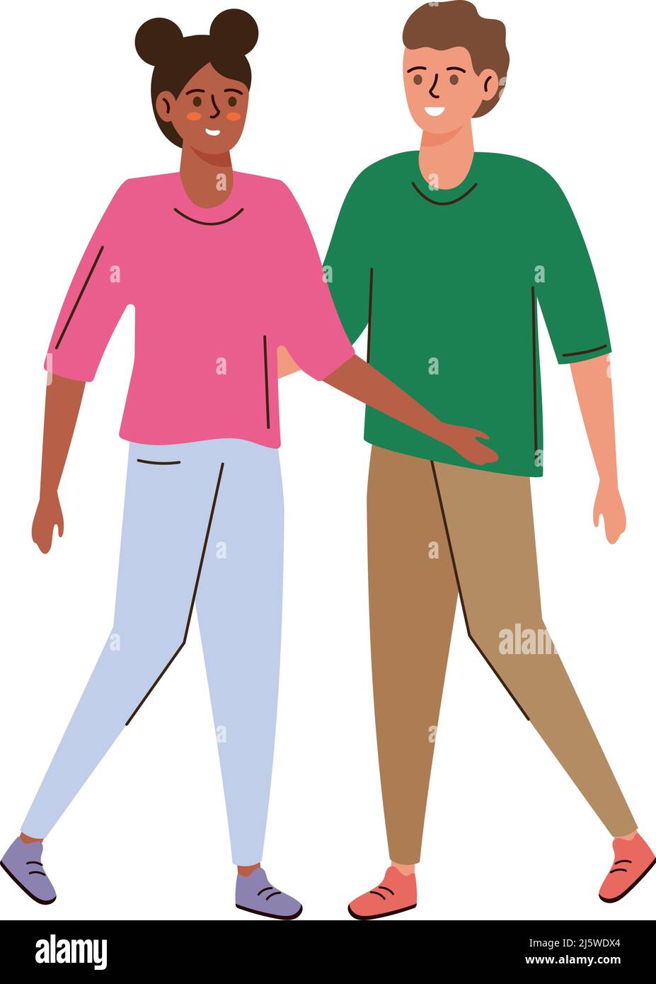 interracial couple characters Stock Vector Image & Art - Alamy