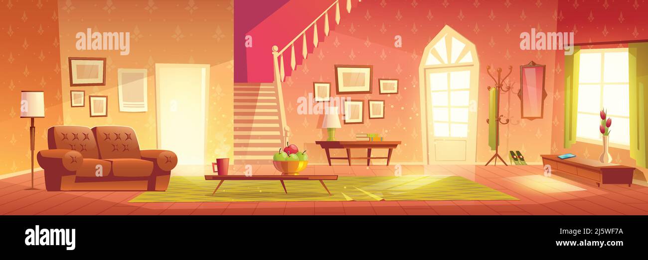House cozy hall, home living room, spacious antechamber, anteroom or vestibule interior cartoon vector with sofa, coat hanger, fruits on coffee table Stock Vector Image & Art - Alamy House cozy hall, home living room, spacious antechamber, anteroom or vestibule interior cartoon vector with sofa, coat hanger, fruits on coffee table Stock Vector Image & Art - Alamy