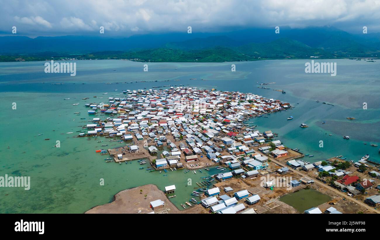 Aerial shot of Bungin island is the MOST POPULATED Island in the world