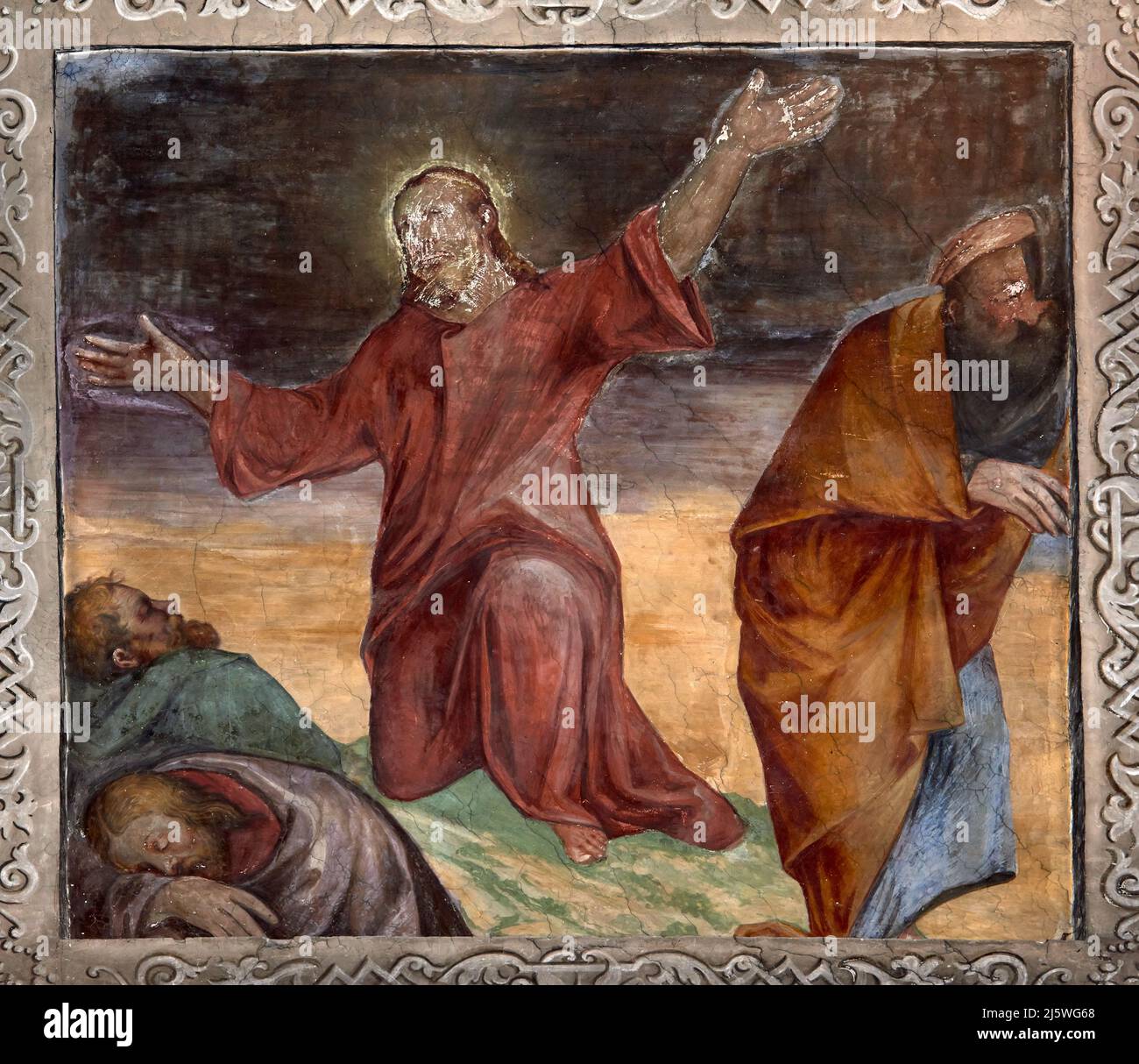 Preghiera al Getzemani  - affresco . Giovanni Pietro da Cemmo - 1498/1504 - Cremona, Italia,chiesa di S. Agostino Stock Photo