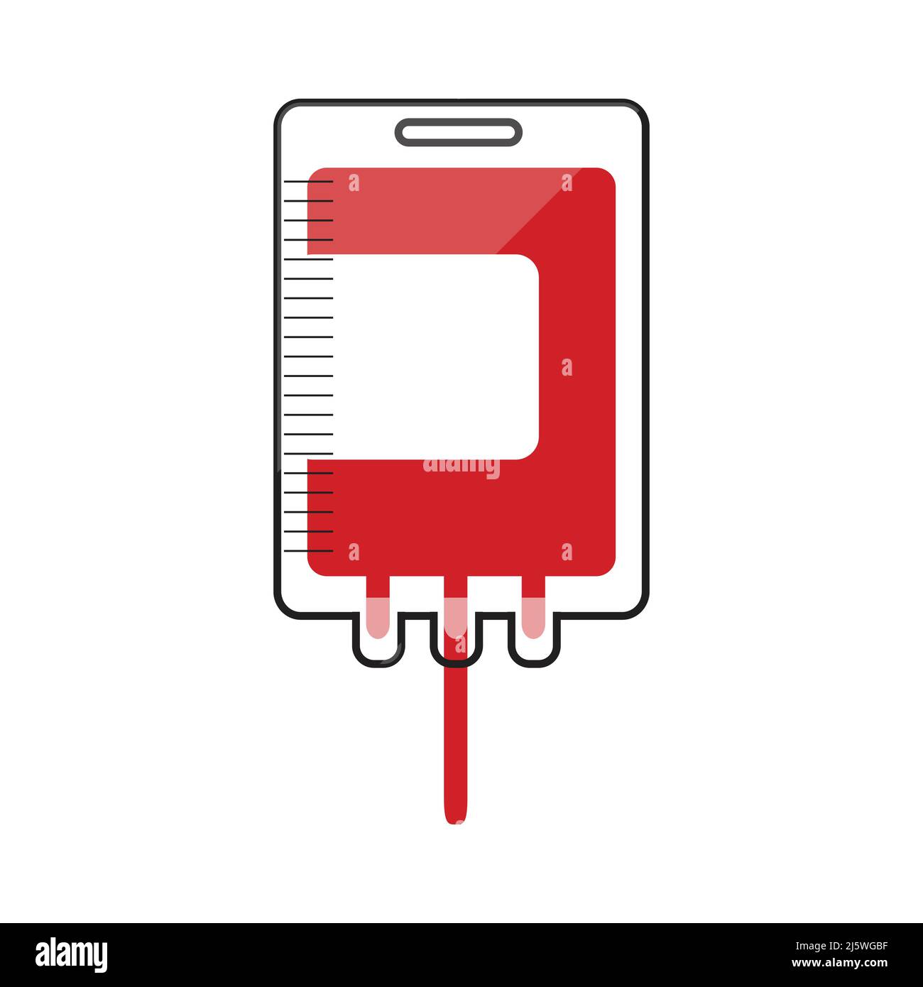 Red blood bag vector icon logo isolated Stock Vector
