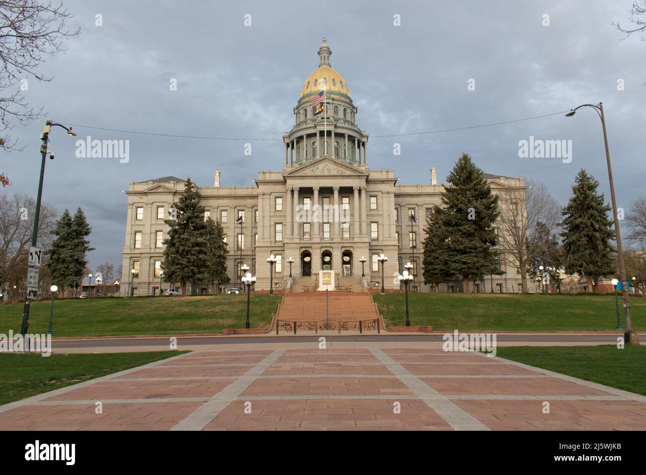 Colorado State Capitol Building, Denver, Colorado, USA with gold dome at twilight. Stock Photo
