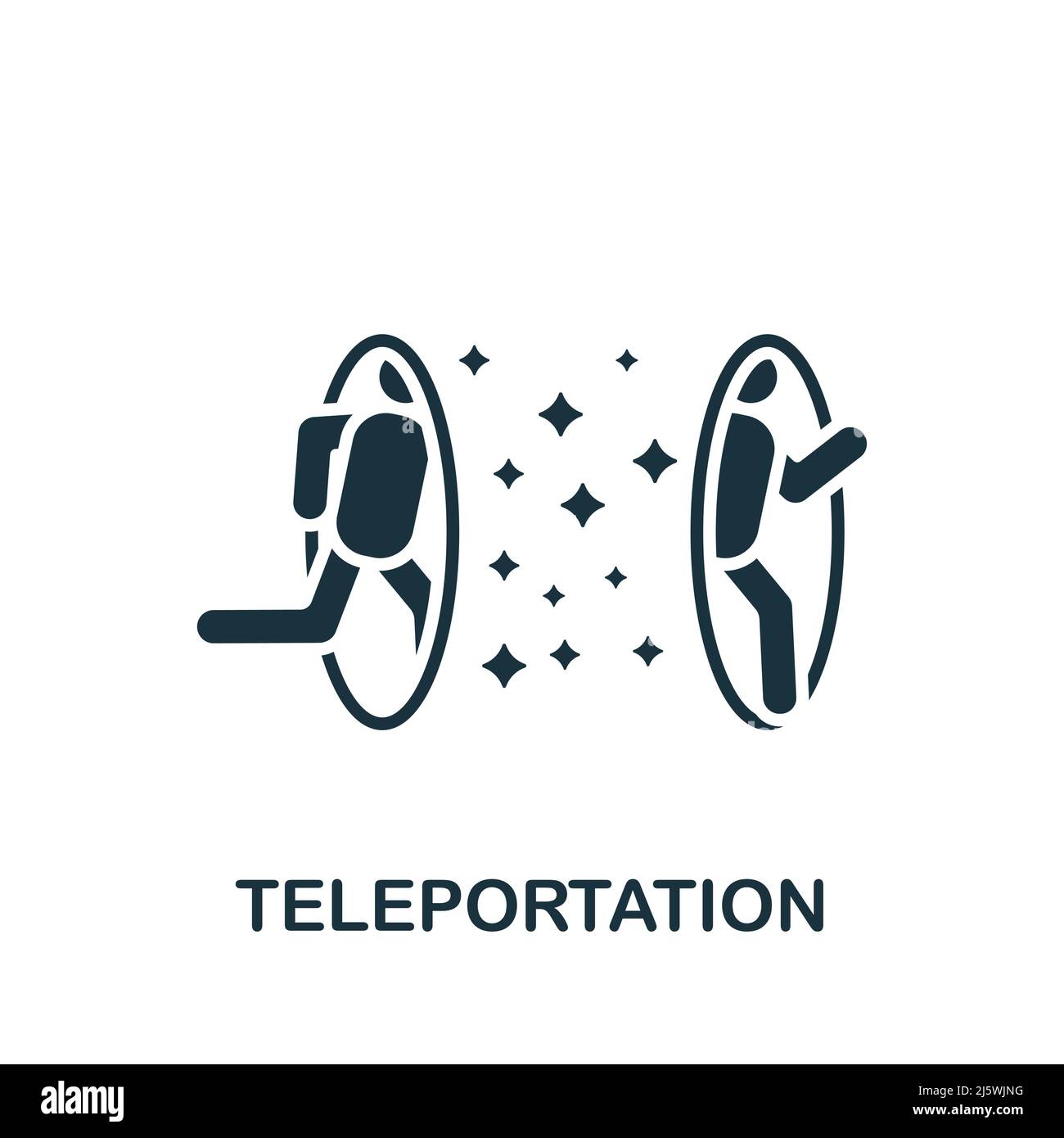 Teleportation icon. Monochrome simple Artificial Intelligence icon for templates, web design and infographics Stock Vector